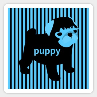 blue puppy,bulldog Sticker